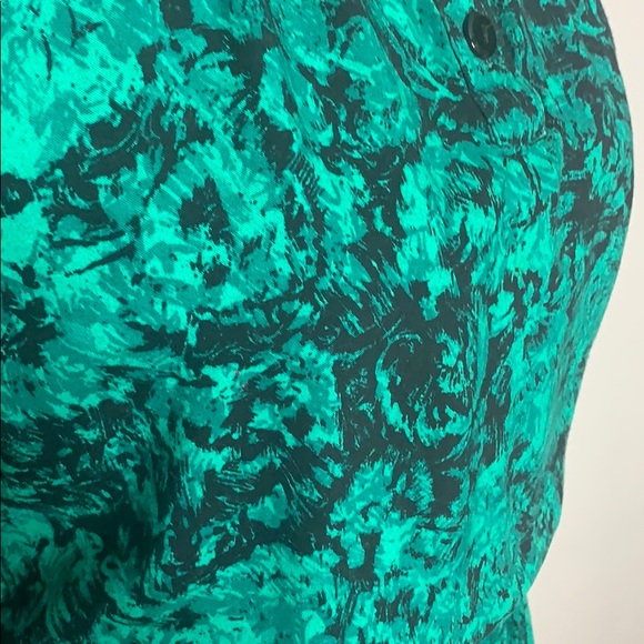 Vintage Green & Black Abstract  Blouson Dress 8 - Picture 6 of 12